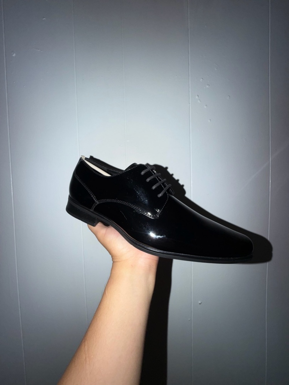 Calvin Klein Black Patent Leather Derby Dress Shoe
